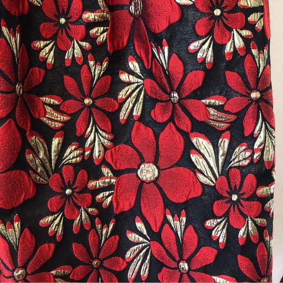 Tahari Arthur S. Levine Faille and Metallic Floral Fit-And-Flare Dress 22W NWT - Picture 10 of 14